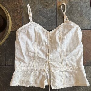 Brandy Melville White Button Up Tank